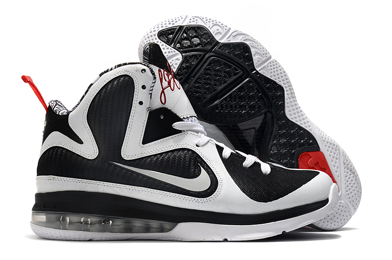 2022 Nike LeBron James IX White Black Red Shoes - Click Image to Close